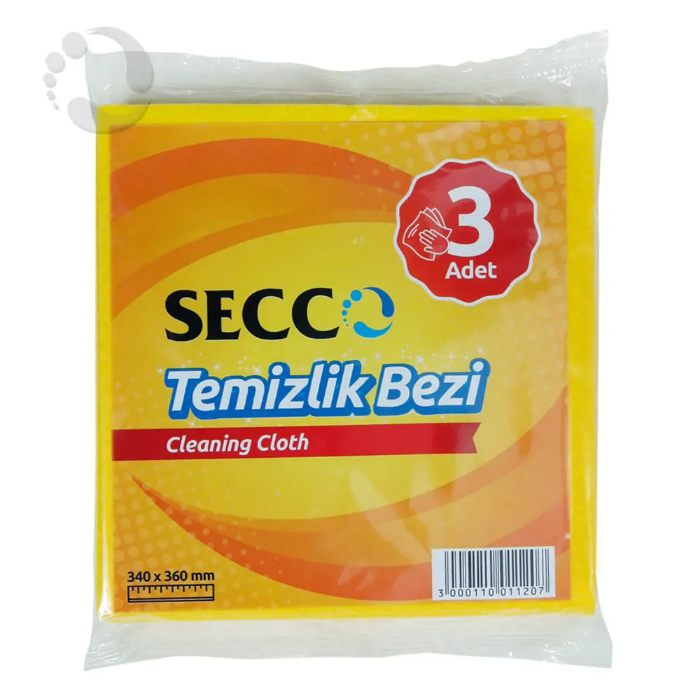 Secco Sarı Temizlik Bezi 3'lü resmi