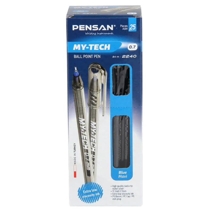 Pensan My-Tech Tükenmez Kalem 0.7 mm 25 Adet - Mavi resmi