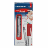 Pensan Triball 1003 Tükenmez Kalem 1.0 mm 12 Adet - Kırmızı resmi