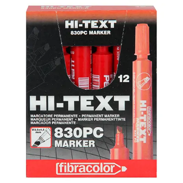 Hi-Text 830C Koli Kalemi Kesik Uçlu Permanent- Kırmızı resmi