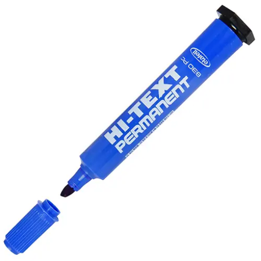 Hi-Text 830C Koli Kalemi Kesik Uçlu Permanent- Mavi resmi
