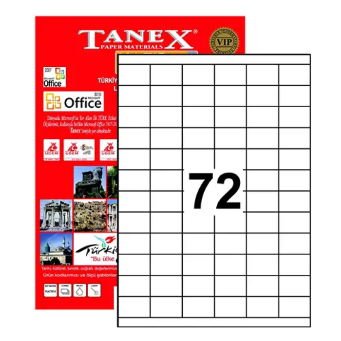 Tanex TW-2172 Yazıcı Etiketi 35 x 23 mm 7.200 Adet - Beyaz resmi Tanex TW-2172 Yazıcı Etiketi 35 x 23 mm 7.200 Adet - Beyaz resmi
