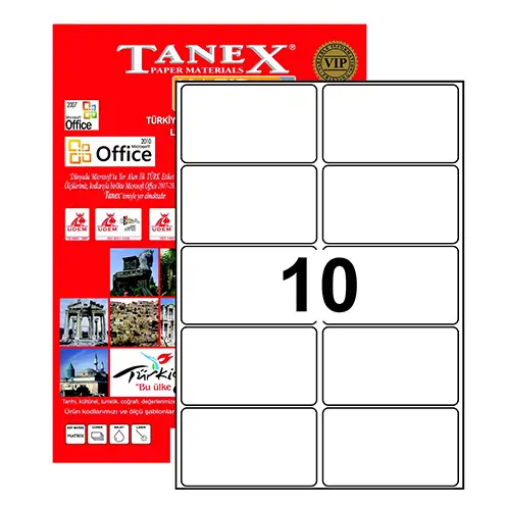 Tanex TW-2010 Yazıcı Etiketi 99 x 57 mm 1.000 Adet - Beyaz resmi