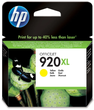 HP 920XL Yüksek Kapasiteli Sarı Orijinal Mürekkep Kartuşu CD974AE resmi