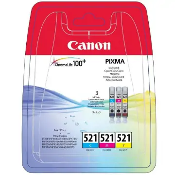 Canon Cli-521c/m/y Mürekkep Kartuş Renkli 450 Sayfa 2934B010 resmi
