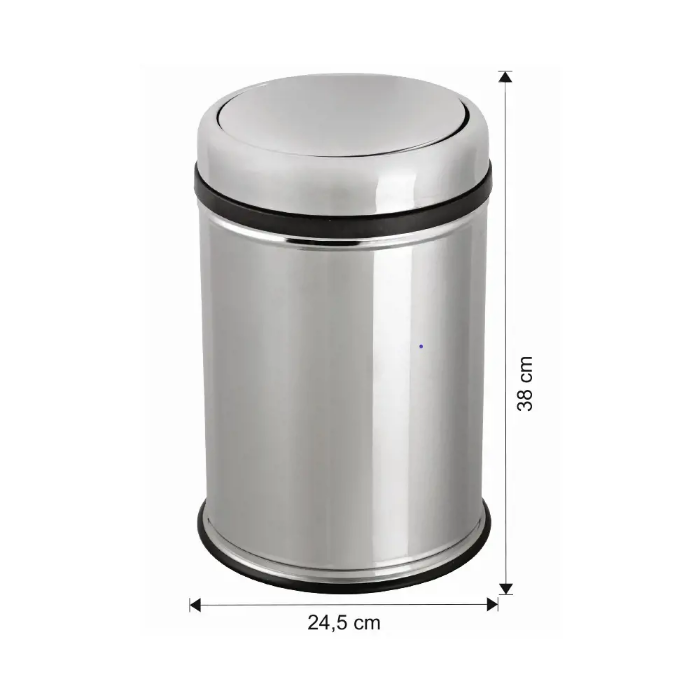Döner Kapaklı Paslanmaz Çöp Kovası 16 L - 7918 resmi Döner Kapaklı Paslanmaz Çöp Kovası 16 L - 7918 resmi