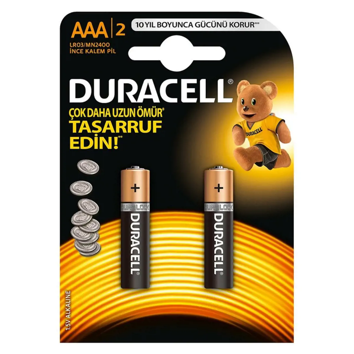 Duracell İnce Kalem Pil Aaa 2'li resmi