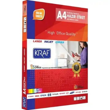 Kraf Lazer Etiket KF-2165 38.1 x 21.2 mm 100'lü resmi