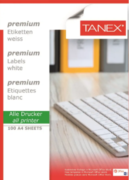 Tanex TW-2008 Yazıcı Etiketi 91.1 x 67.7 mm 100 Adet - Beyaz resmi