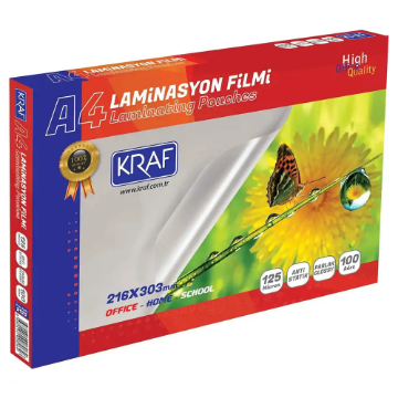 Kraf 2124 Laminasyon Filmi 125 Mikron A4 100 Adet