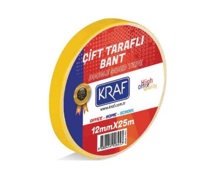 Kraf 2512G Çift Taraflı Bant 12 mm x 25 mm resmi
