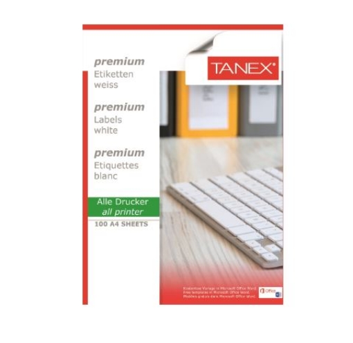 Tanex TW-2012 Yazıcı Etiketi 70X70 mm 100 Adet - Beyaz resmi