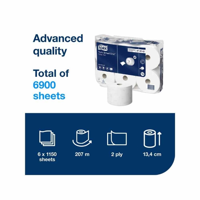 Tork Smartone Tuvalet Kağıdı 207 m 6'lı Rulo resmi