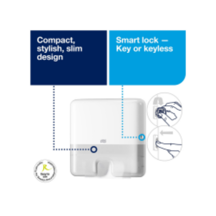 Tork Express Z Katlı Havlu Dispenseri Küçük Beyaz resmi