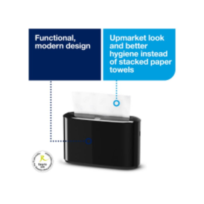 Tork Masaüstü Slim Z Katlı Havlu Dispenseri Siyah resmi