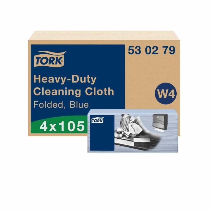 Tork Nonwoven Temizlik Bezi Ağır Kirler Z Katlı Mavi 105 Adet x 4 resmi