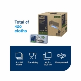 Tork Nonwoven Temizlik Bezi Ağır Kirler Z Katlı Mavi 105 Adet x 4 resmi