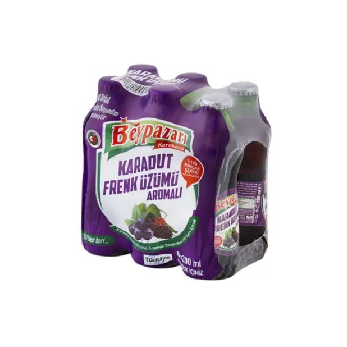 Beypazarı Meyveli Soda Karadut & Frenk Üzümü 200 ml 6'lı resmi