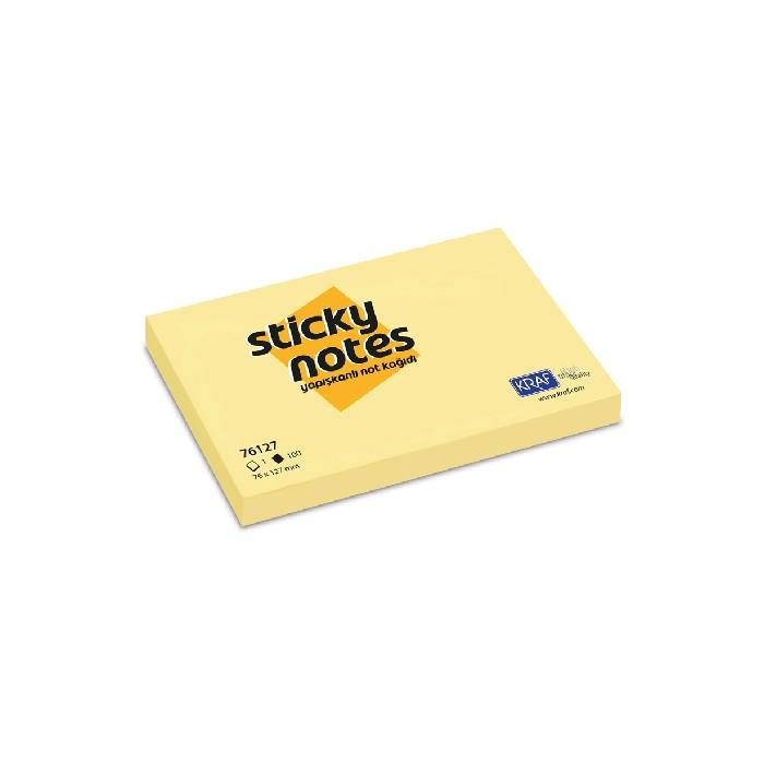 Kraf Yapışkanlı Not Kağıdı 76 x 127 mm -  Sarı resmi