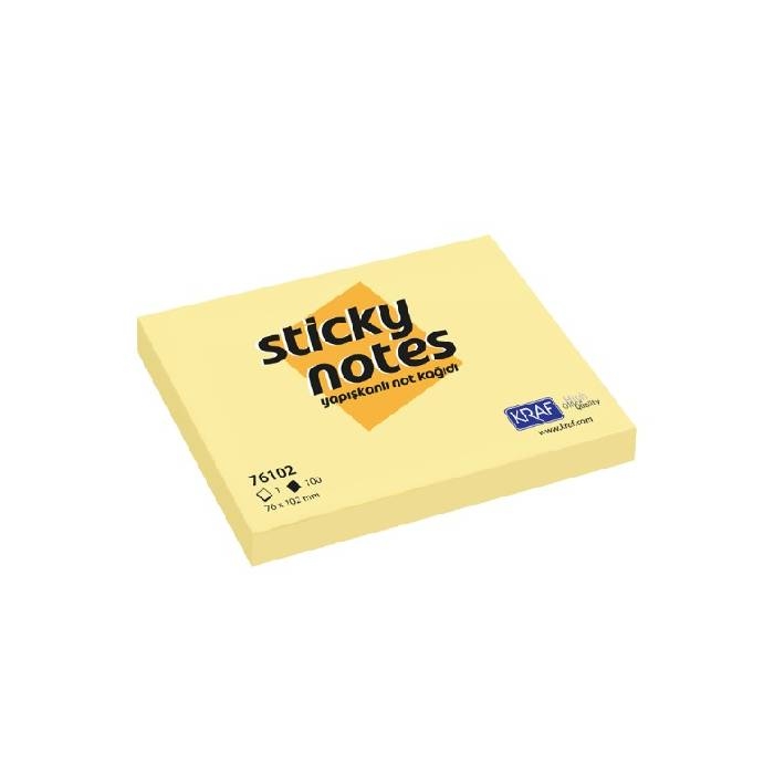 Kraf Yapışkanlı Not Kağıdı 76 x 102 mm - Sarı resmi