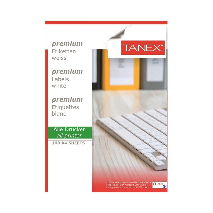 Tanex Laser Etiket TW-2021 63.5 X 38.1 Mm 100'lü	 resmi