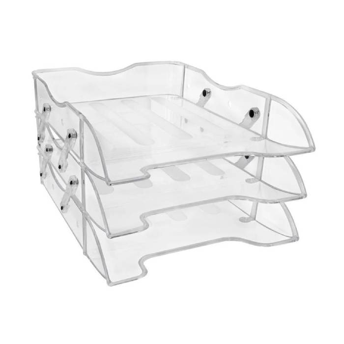 Evrak Rafı 3' lü Hareketli Şeffaf resmi