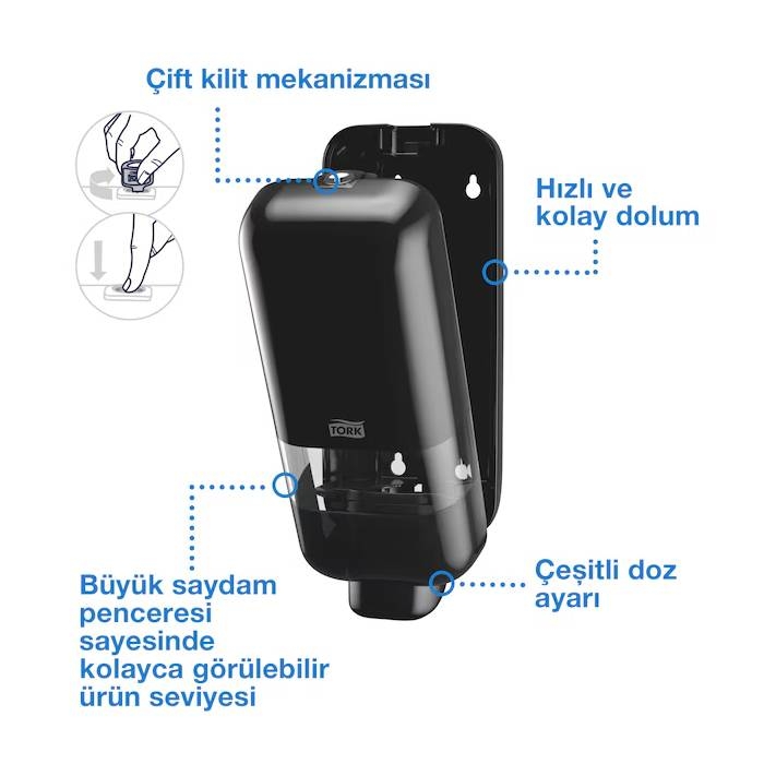 Tork Köpük ve Sıvı Sabun Dispenseri Siyah - Dozaj Ayarlı resmi